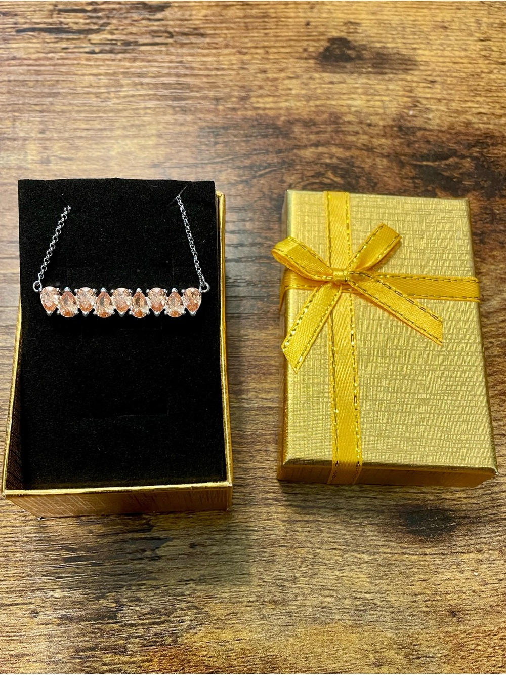 Bomb Party OG Orange Topaz on Rhodium Necklace